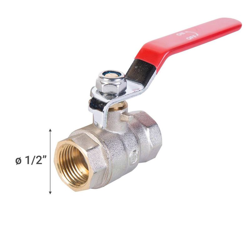 Llave Bola Paso 1/2 Manilla Roja - Pn15 - Taumm-3