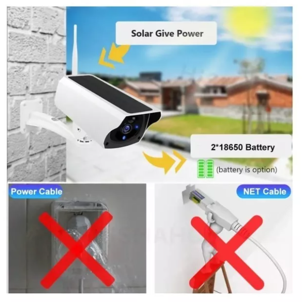 Cámara Exterior Solar Ip Wifi 1080p Full Hd + Bateria-1