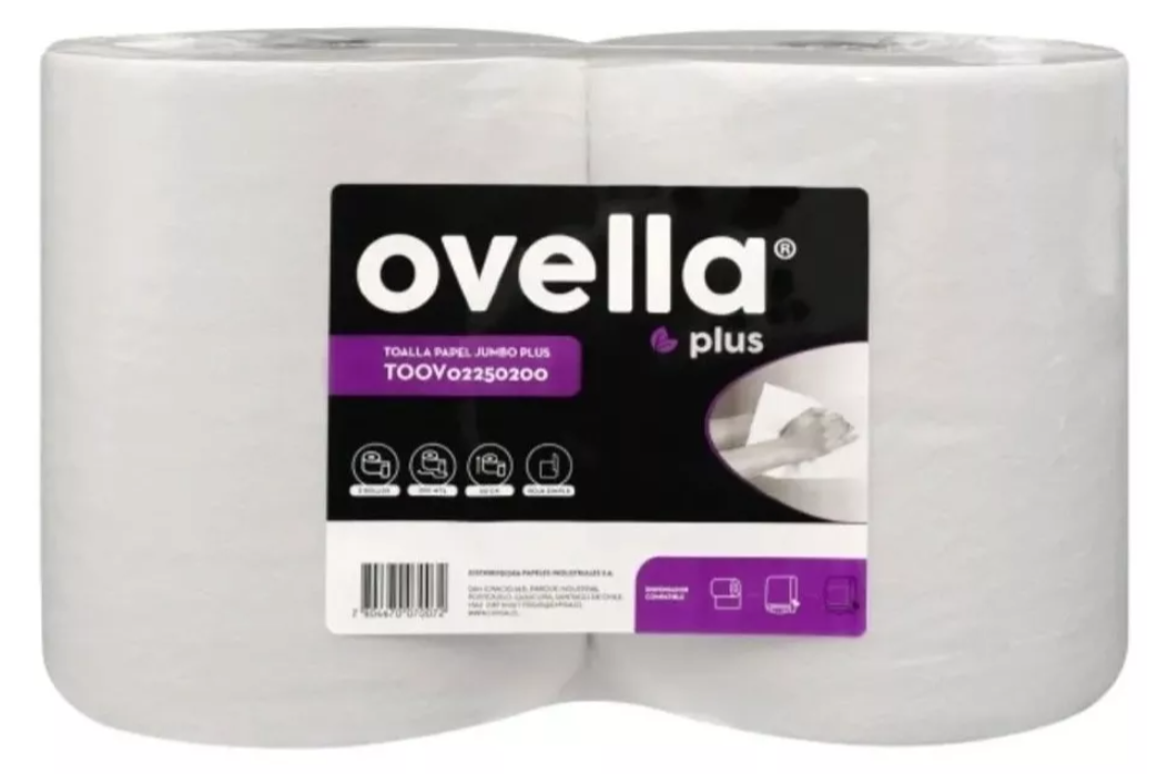 Toalla Papel Jumbo – Dispensador – Ovella – 250 Mts – 2 Uds.-0