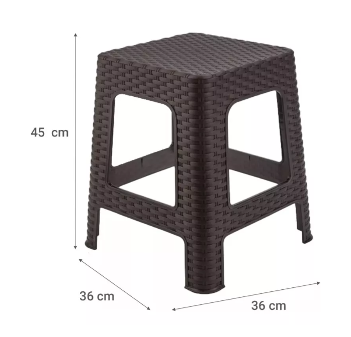 Pack De 4 Unidades De Piso Banquito Rattan Simil-1