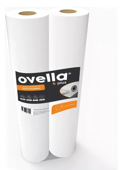 Sabanilla Blanca Papel Desechable Ovella – Pack 2×48 Mts-0