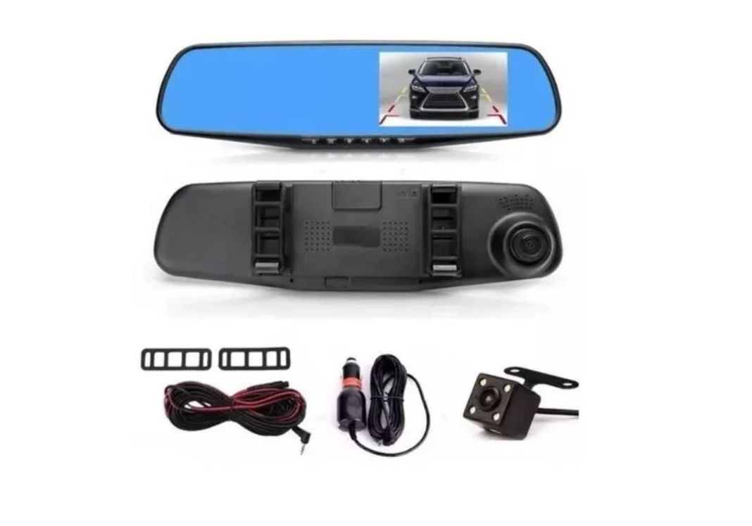 Espejo Retrovisor Con Camara Frontal + Camara Retroceso Hd-3