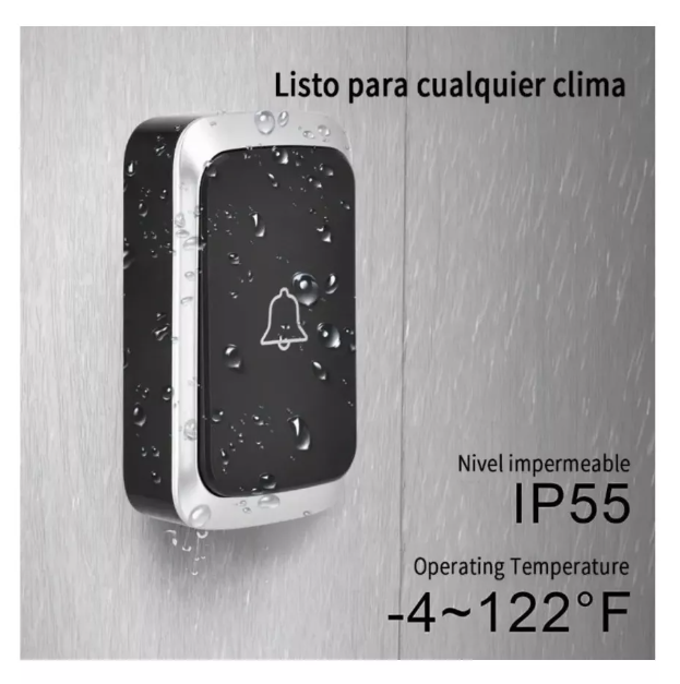 Timbre Inalámbrico Exterior Portátil Puertas Timbre Portero-2