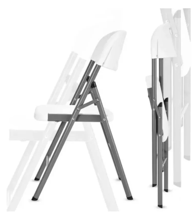Silla Plegable Plastica Blanca 46x53x83cm-1