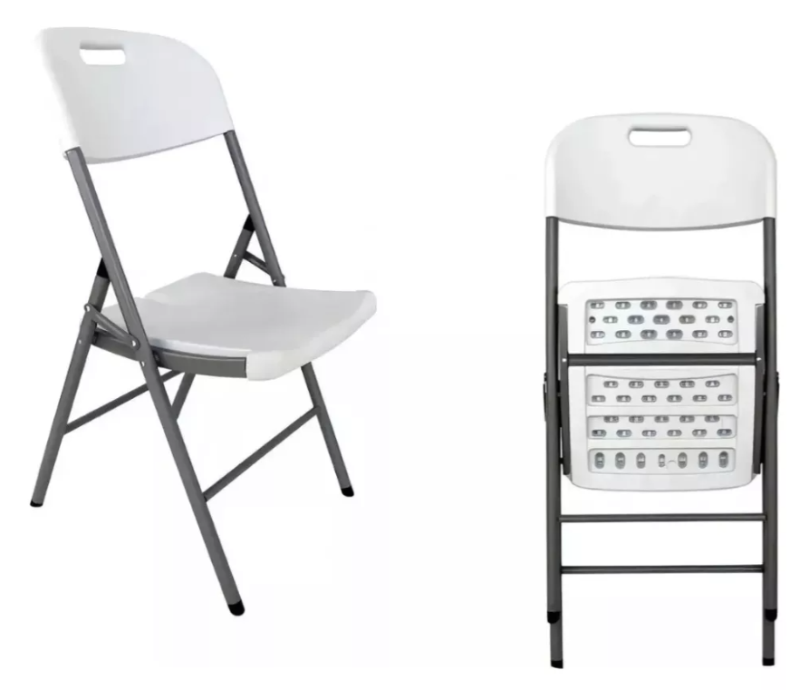 Silla Plegable Plastica Blanca 46x53x83cm-2