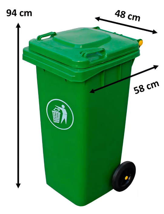 Contenedor De Basura 120 Litros Color Verde-1