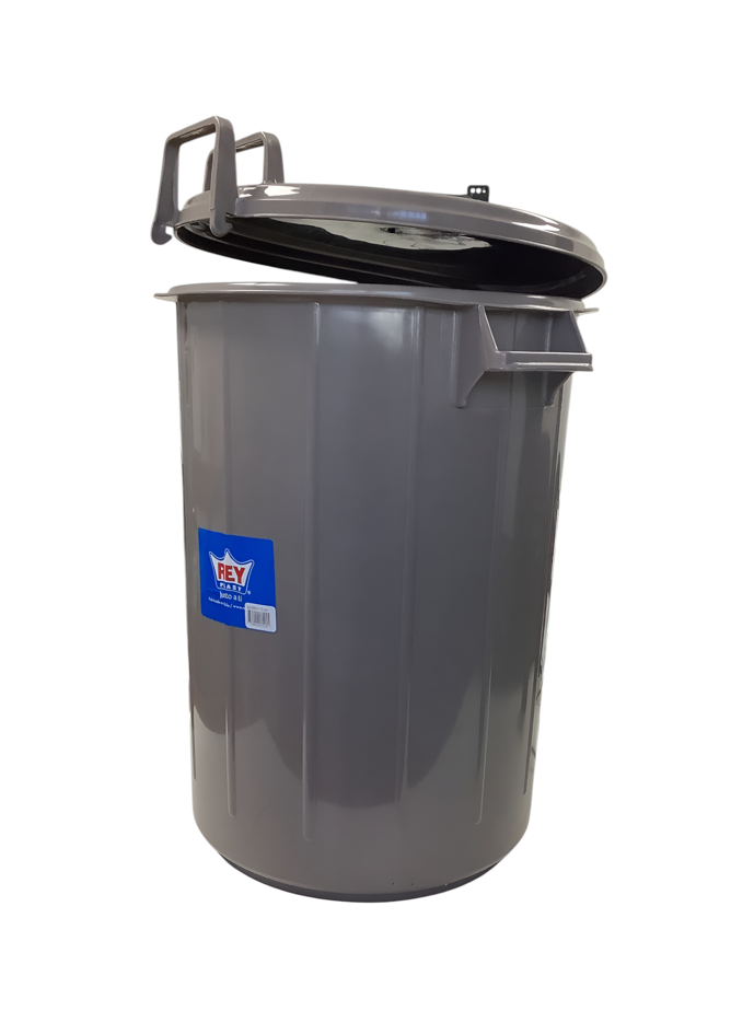 Basurero De 51 Litros Con Tapa Retractil Beige-0
