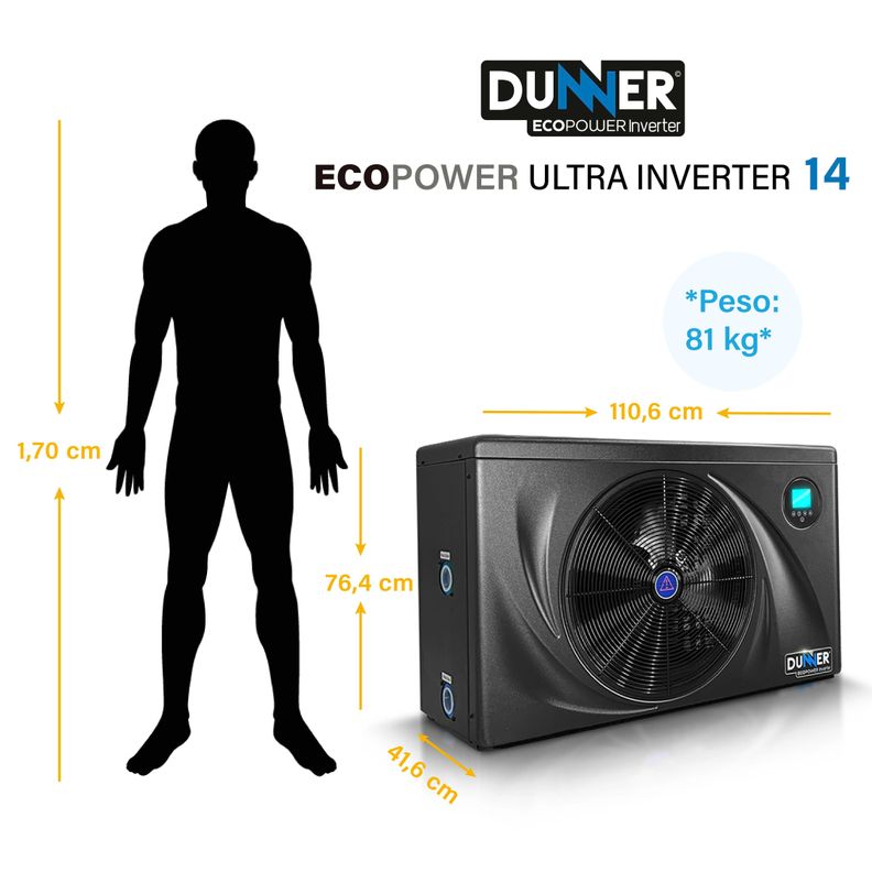 BOMBAS DE CALOR DUNNER ECOPOWER ULTRA INVERTER-14 PARA PISCINA DE HASTA 70M3-3