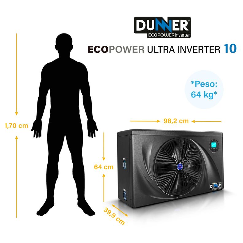 BOMBAS DE CALOR DUNNER ECOPOWER ULTRA INVERTER-10 PARA PISCINA DE HASTA 30M3-3