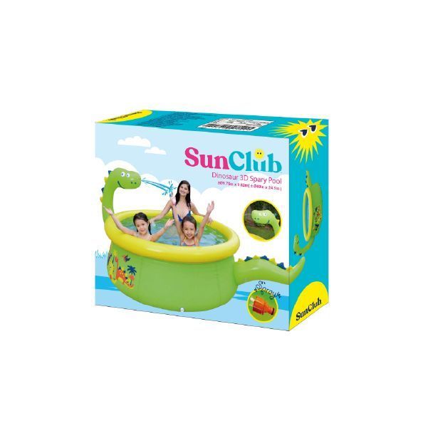 Piscina Inflable de Dinosaurio con rociador-1
