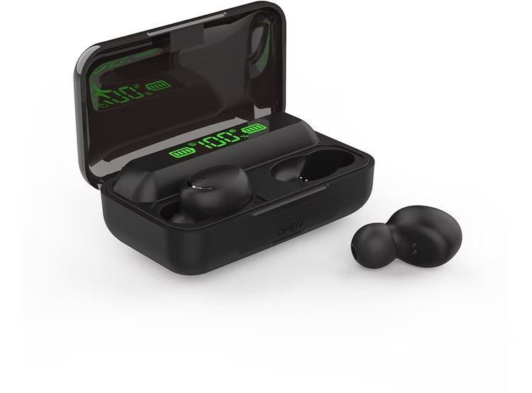 Audifonos Bluetooth F9 TWS con estuche de carga digital color negro.-3