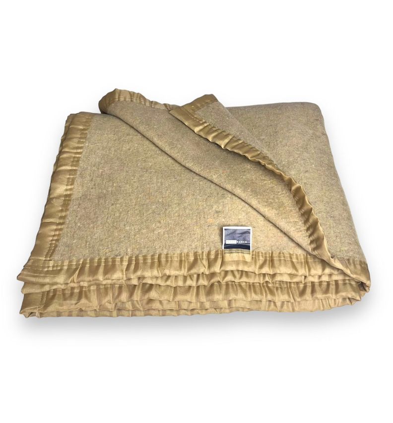 Frazada Térmica Lana Algodón Beige 1,5 plazas 600g/m2 - Textil Ranco-0