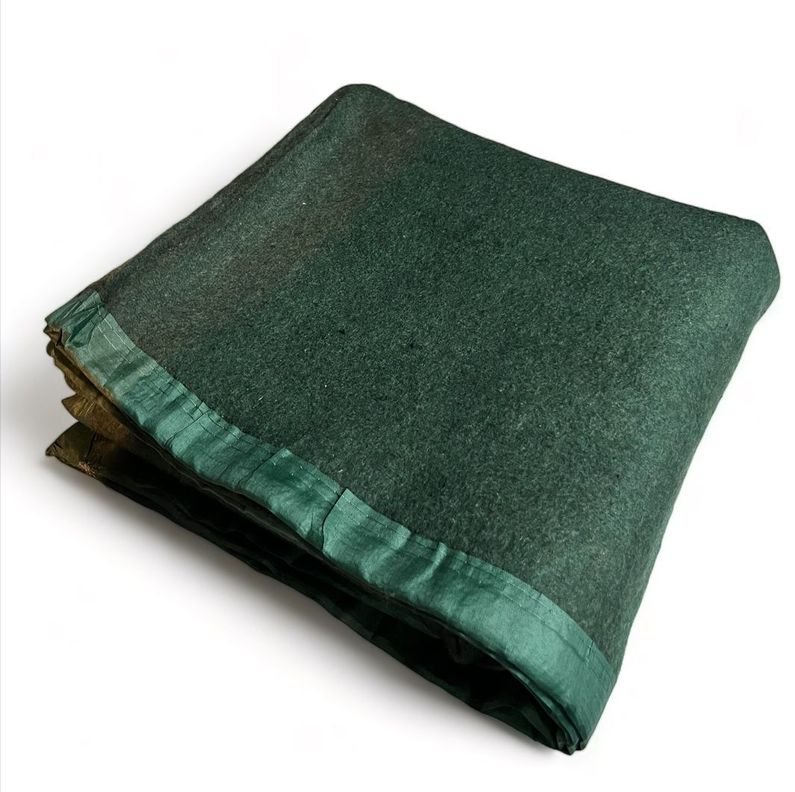 Frazada Térmica Verde - Lana Algodón Acrilico1,5 plazas 450g/m2 -0