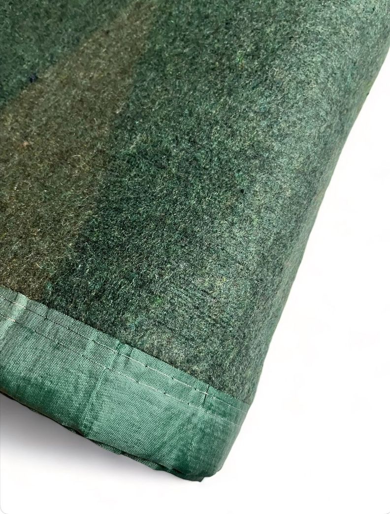 Frazada Térmica Verde - Lana Algodón Acrilico1,5 plazas 450g/m2 -1