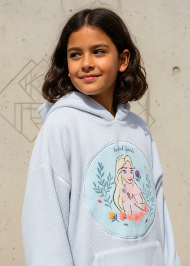 Maxipoleron Frozen Disney Talla Standard Infantil Celeste