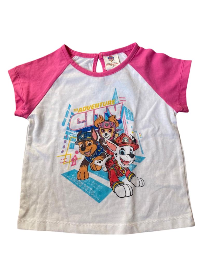Polera de nina talla 3 diseno Paw Patrol Blanco