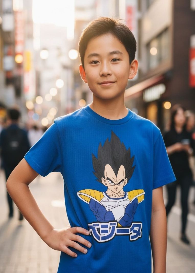 Polera Dragon Balla Vegetta Talla 6 Azul