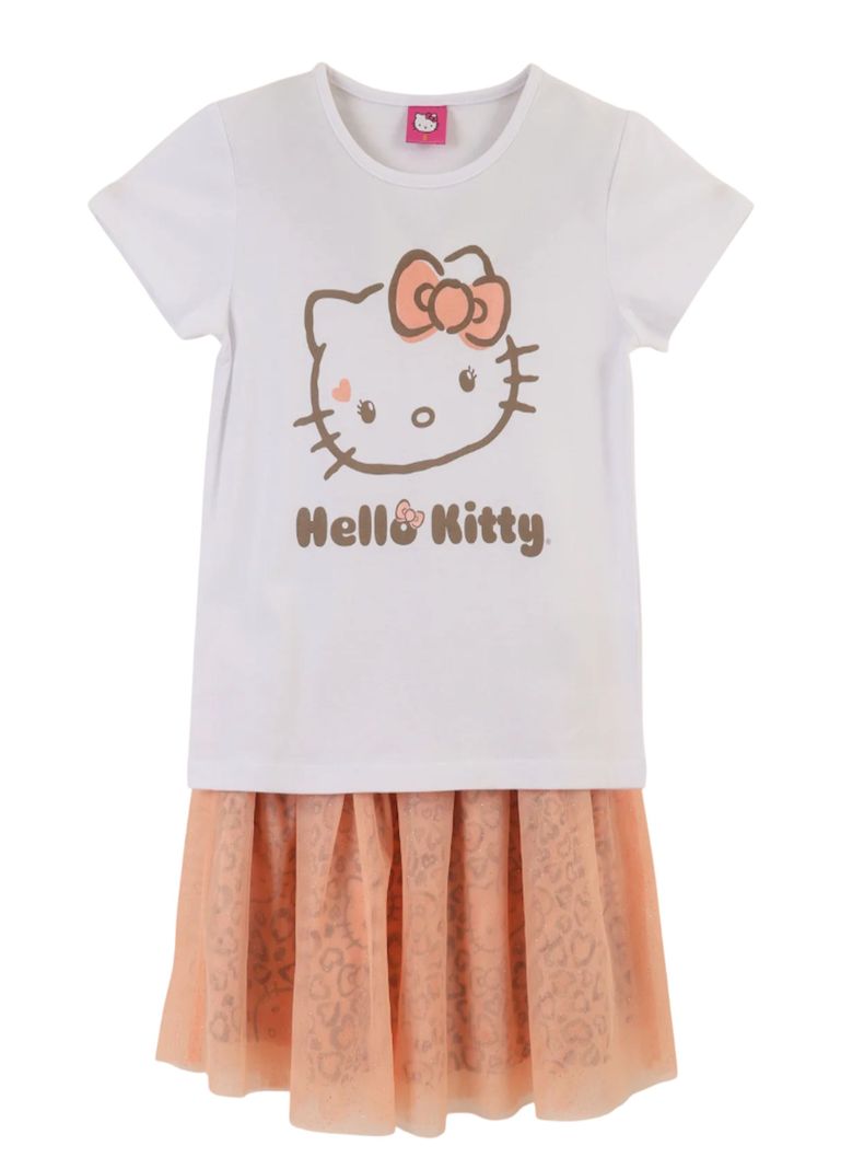 Conjunto polera y falda diseno Hello Kitty