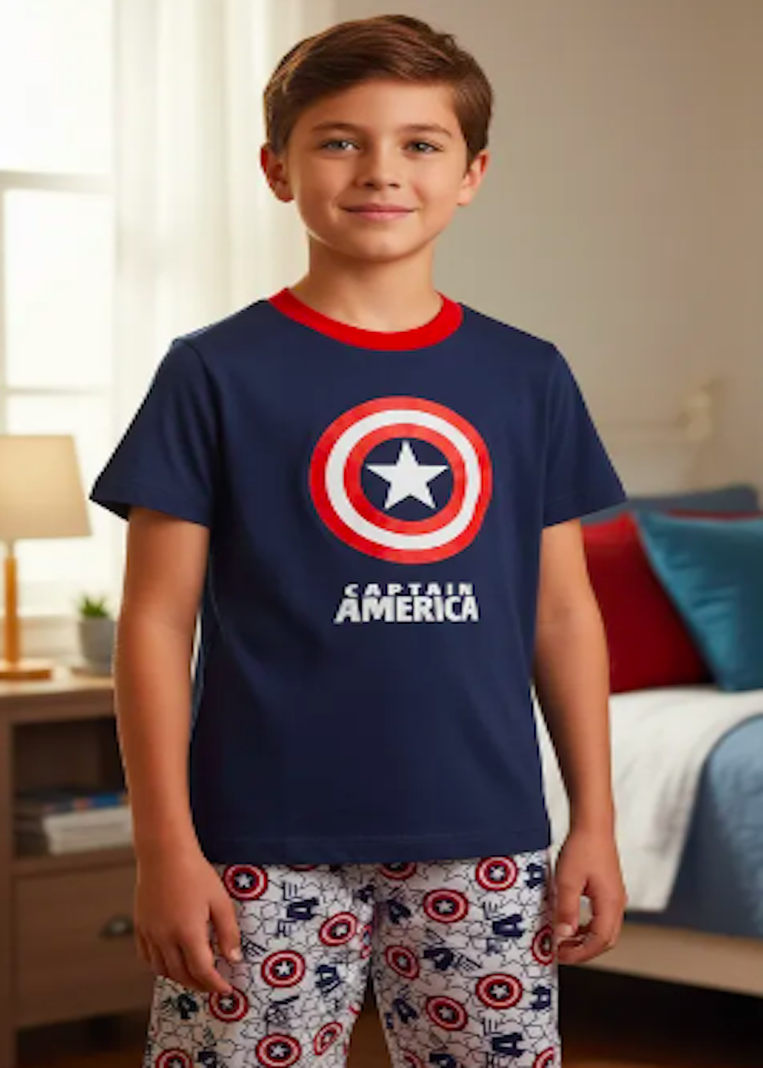 Pijama Capitan America Talla 8 Azul