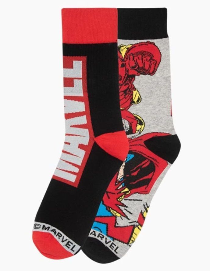 CALCETINES 2 PARES DISEÑO IRON MAN NUMERO 39 AL 44-0
