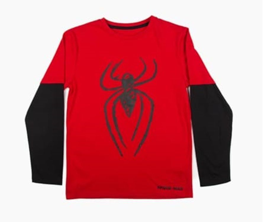 Polera Spiderman Manga Larga Talla 14-0