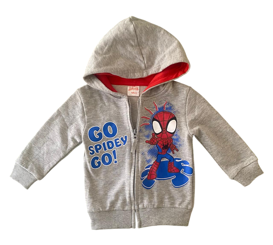 Poleron Spiderman con capucha Talla 2 Marvel-0