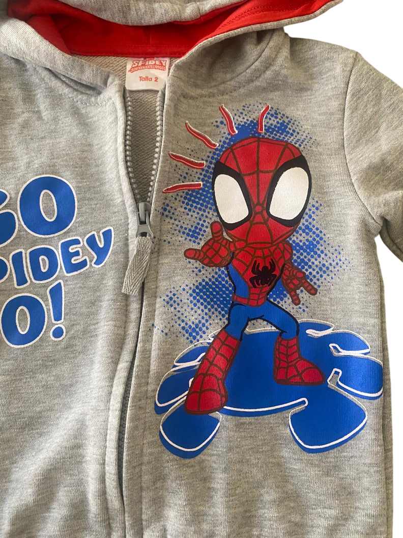 Poleron Spiderman con capucha Talla 2 Marvel-2
