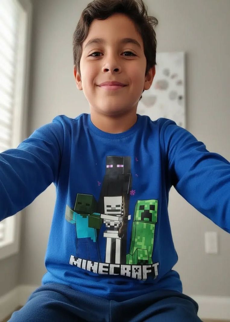 Pijama Minecraft talla 6 color azul