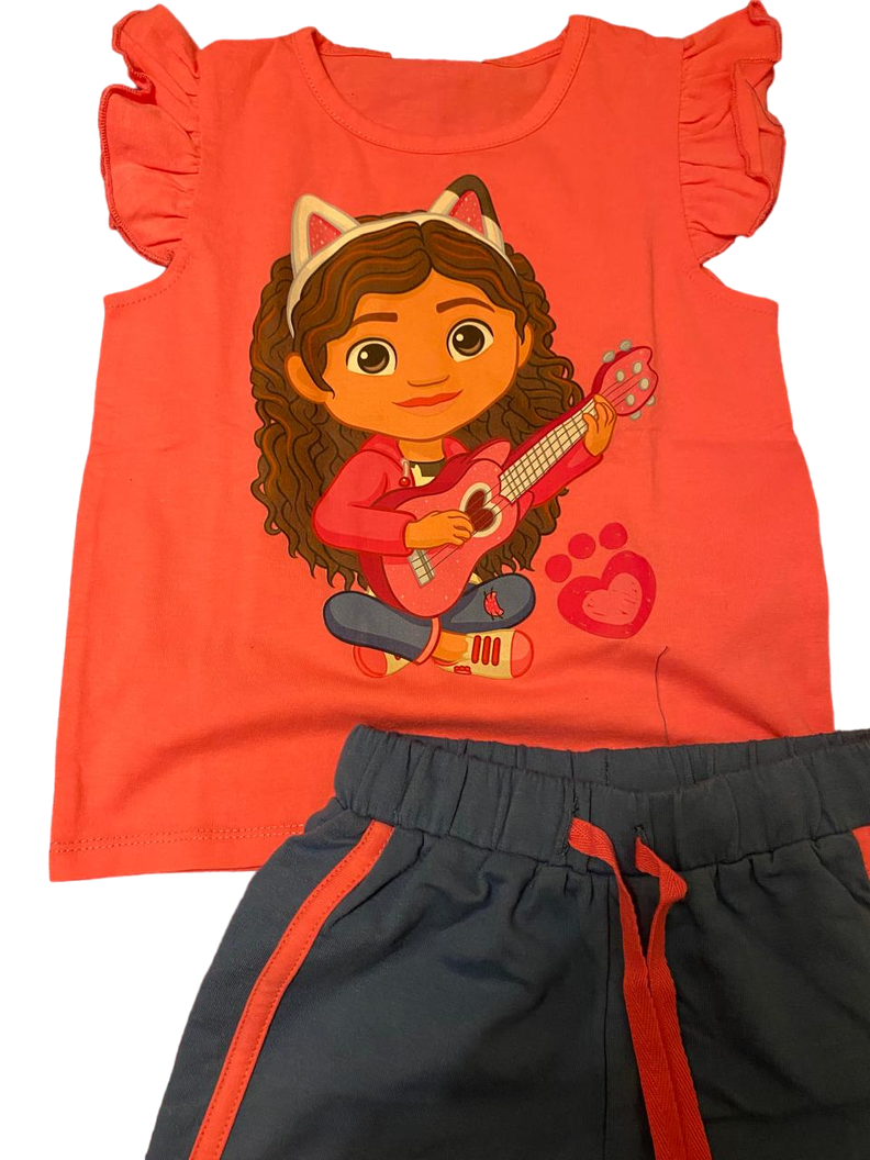 Conjunto Polera y Short Gabby's Dollhouse talla 3-1