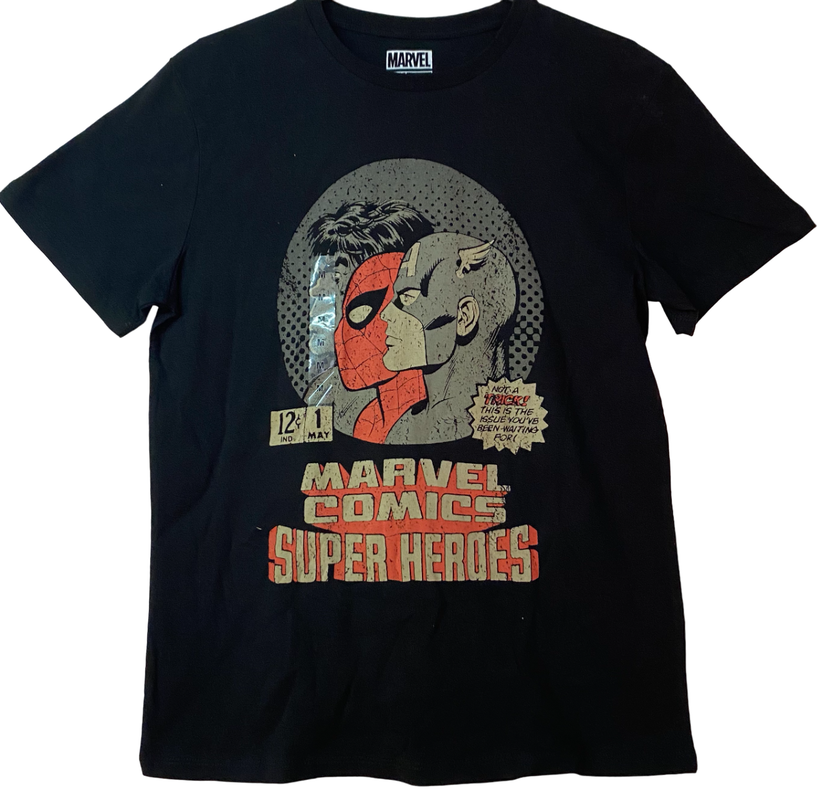 Marvel polera talla M Hulk, Spiderman, Cap America-0