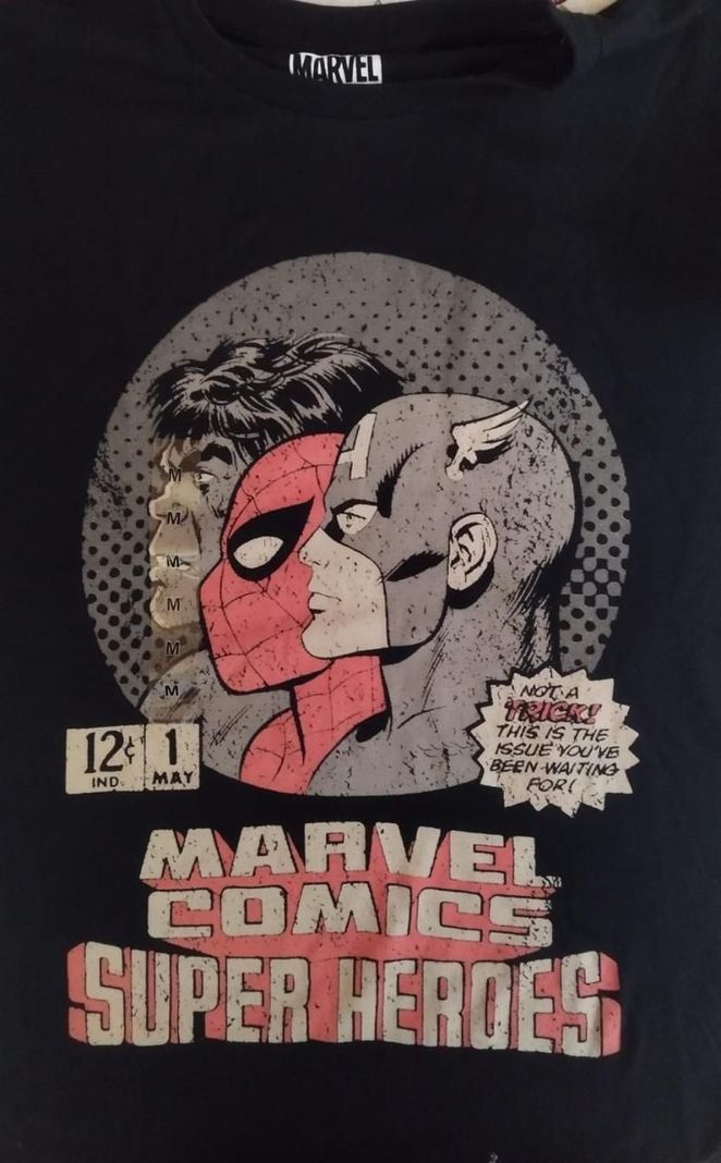 Marvel polera talla M Hulk, Spiderman, Cap America-1