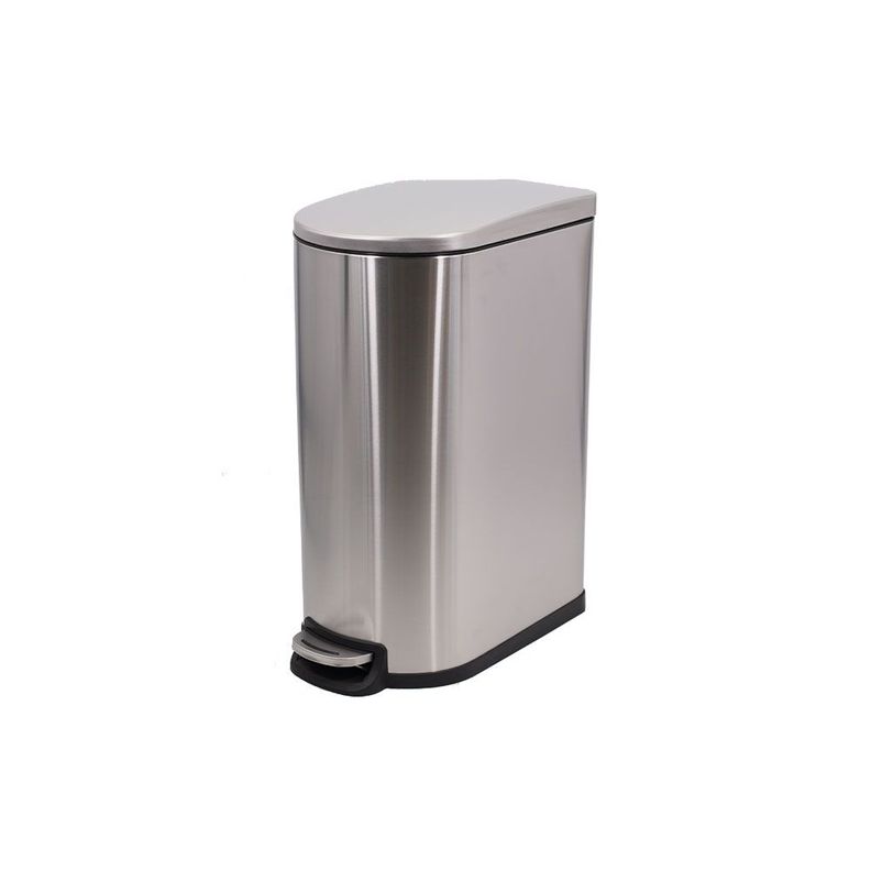 Basurero con pedal side 40Lt Acero Inox