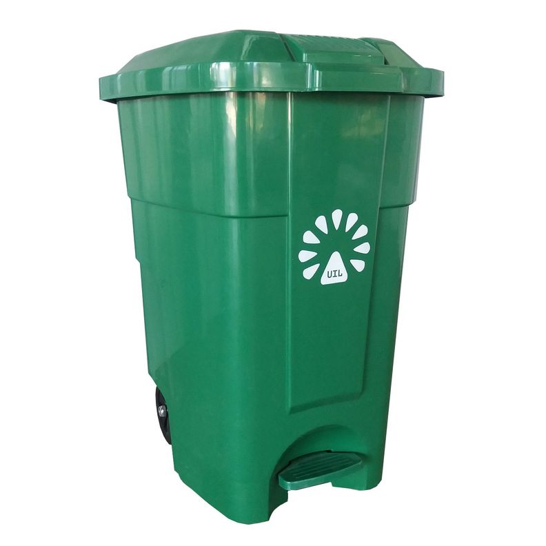 Basurero  50lt verde c/pedal lorenzini
