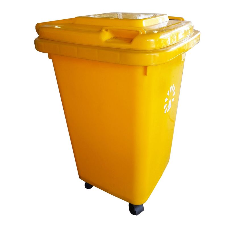 Basurero frankfurt 50lt c/tapa amarillo lorenzini