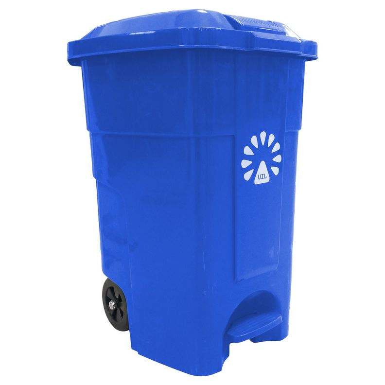 Basurero  50lt azul c/pedal lorenzini