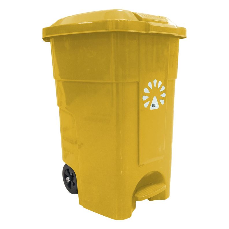 Basurero  50lt amarillo c/pedal lorenzini