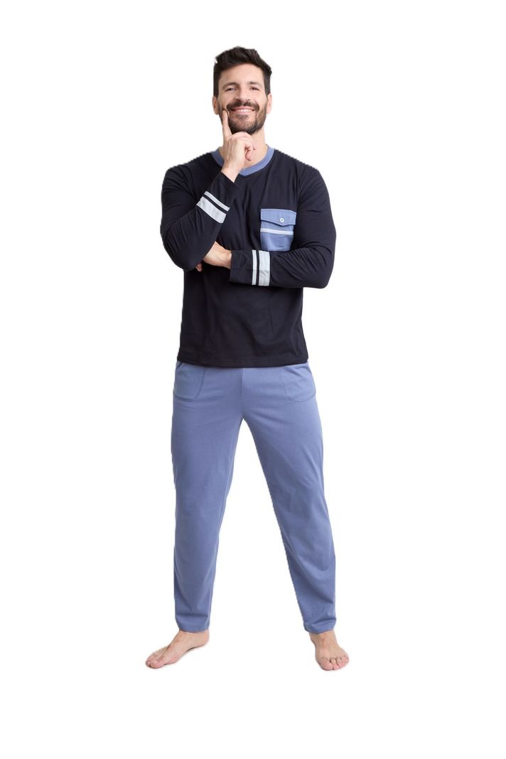 BECKIL COD 3126 PIJAMA ALGODON DELGADO CLASICO BOLSILLO-2