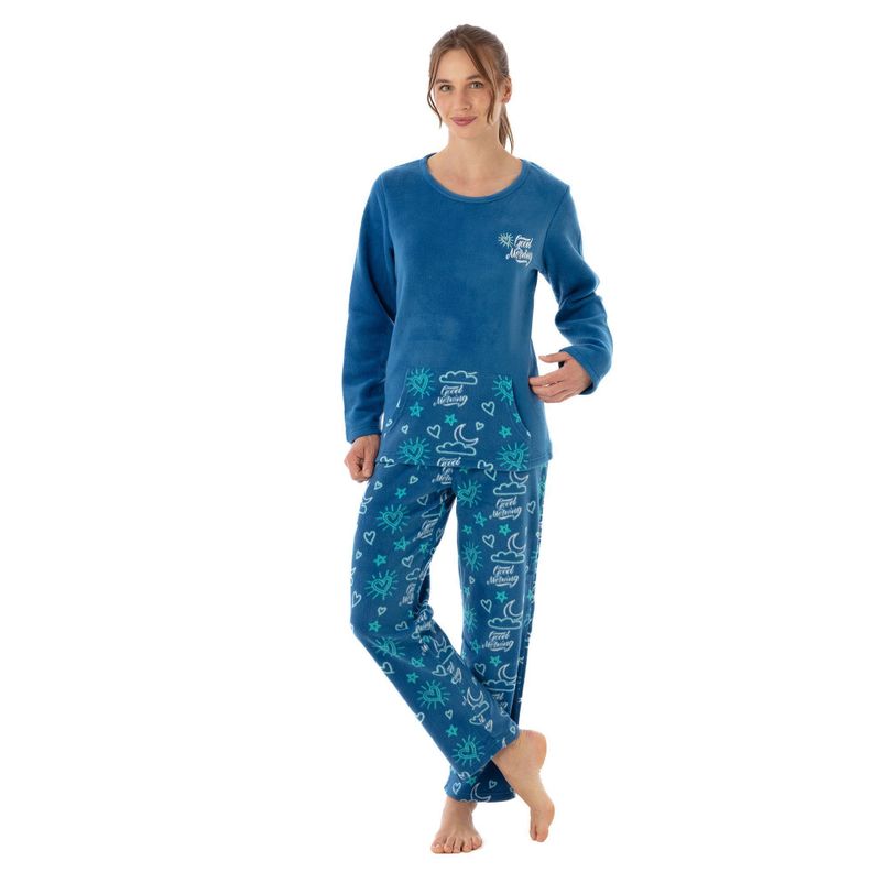 BECKIL COD 1786  PIJAMA POLAR  ESTAMPADO Azul S
