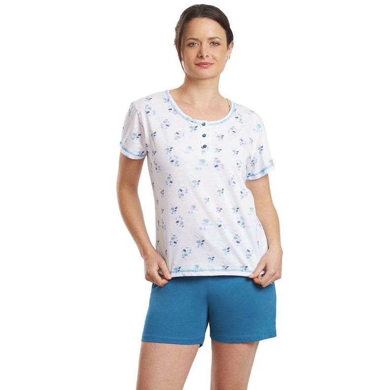 BECKIL COD 1756 PIJAMA SHORT ALGODON DELGADO POLERA ESTAMPADA. Verde XL