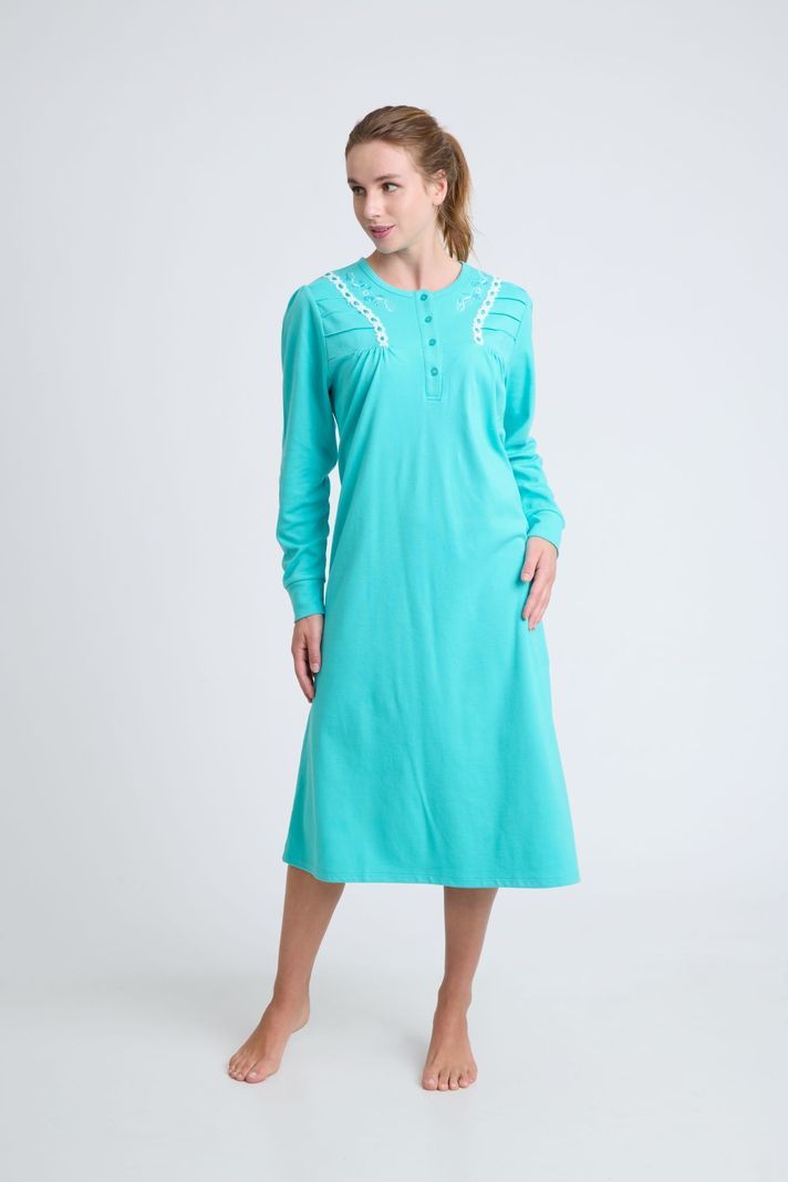 BECKIL COD 719 CAMISA ALGODON GAMUZA MANGA LARGA  Turquesa M