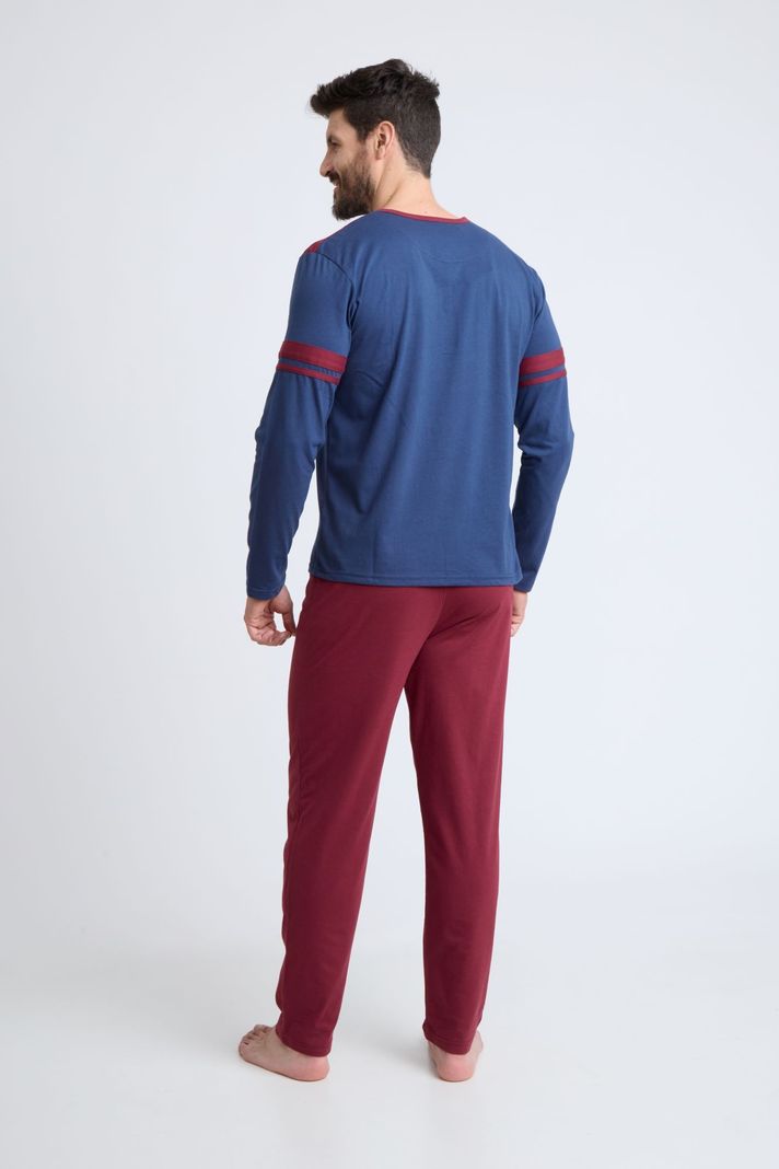 BECKIL COD 3131 PIJAMA ALGODON JERSEY FRANJAS EN MANGAS Y HOMBROS-1