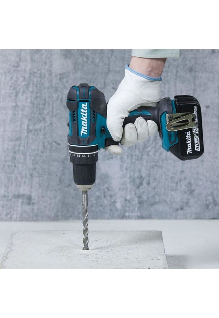 Taladro Percutor Inalámbrico 18V + 2 Baterías + Cargador + Maleta de Transporte DHP482RFE Makita-1