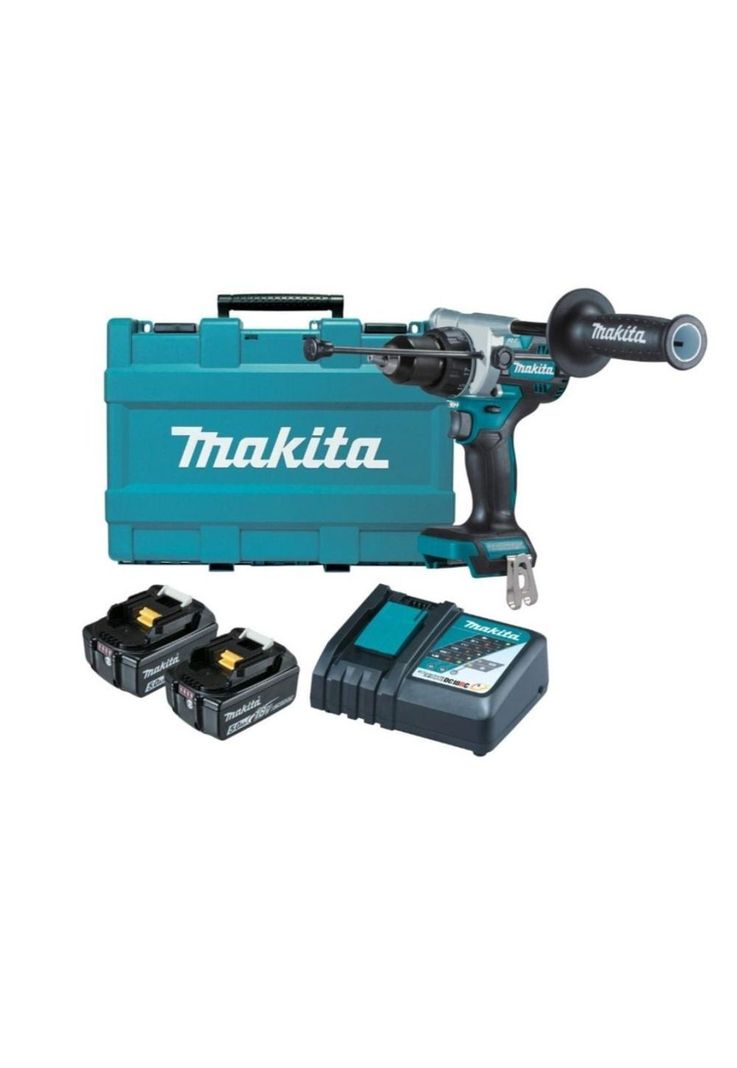 Taladro Percutor Inalámbrico 13mm + 2 Baterías + Cargador + Maleta de Transporte DHP486RTE Makita-0