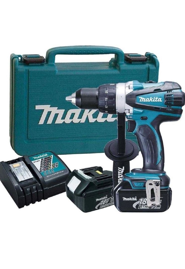 Taladro Atornillador Inalámbrico 18V + 2 Baterías + Cargador + Makpac DDF458RFE Makita-0
