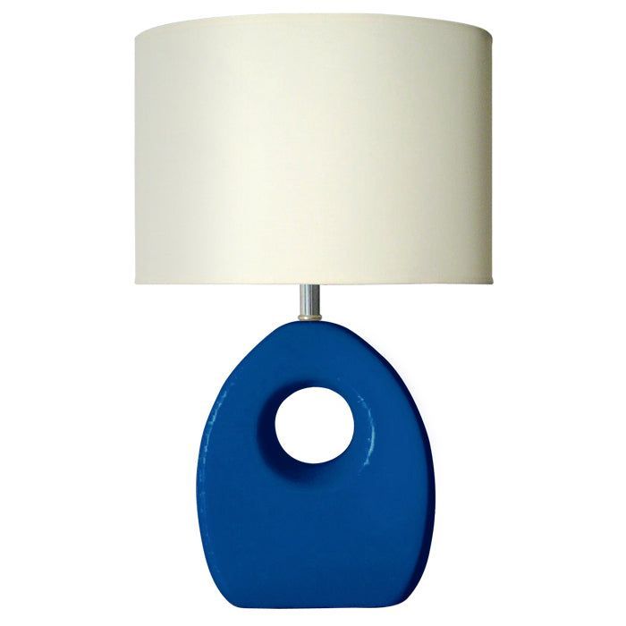 LAMPARA DE VELADOR CERAMICA AZUL E27 1X60W-0