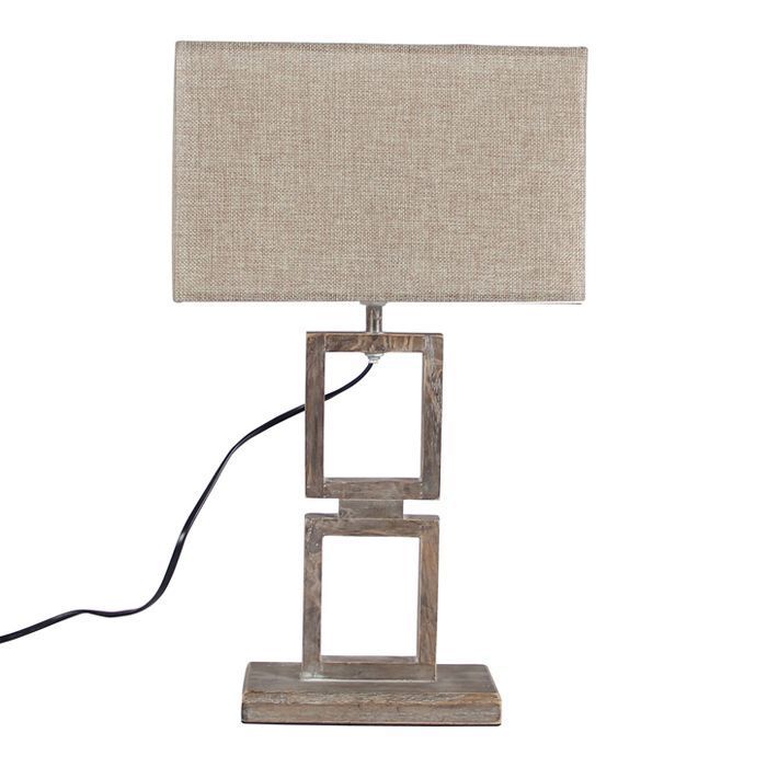 LAMPARA DE SOBREMESA MADERA CAFE E27 1X40W-0