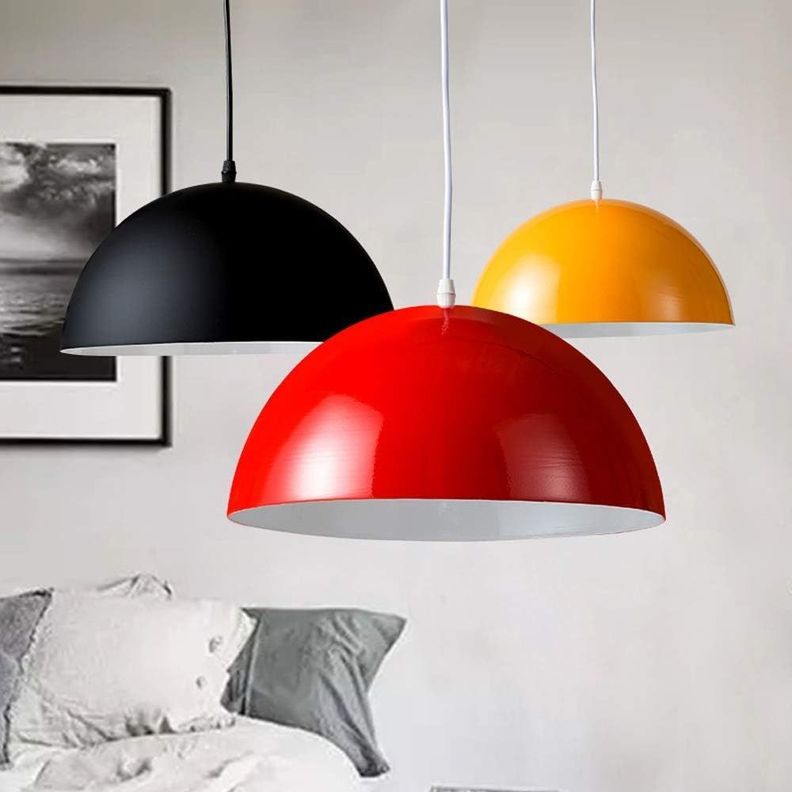 LAMPARA COLGANTE ROJA E27 1X60W-1