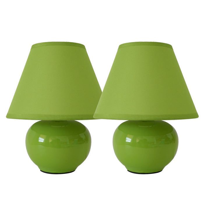 SET 2 LAMPARAS VELADOR CERAMICA VERDE E27 2X40W-0