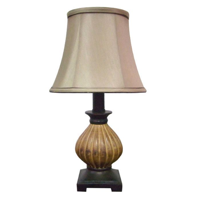 LÁMPARA SOBREMESA CLASICA BEIGE ENVEJECIDA E14 1X60W-0