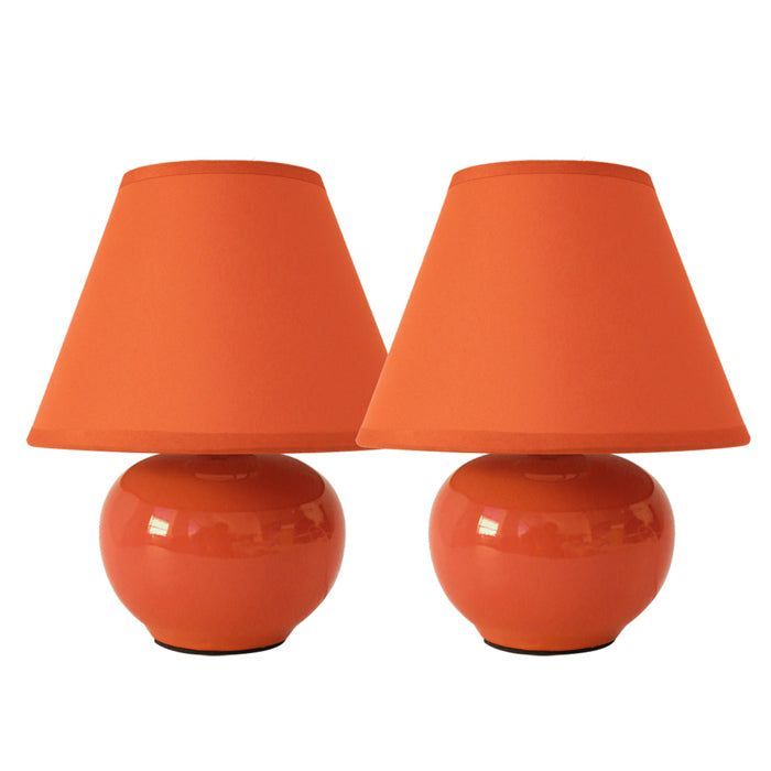 SET 2 LAMPARAS VELADOR CERAMICA NARANJA E27 2X40W-2